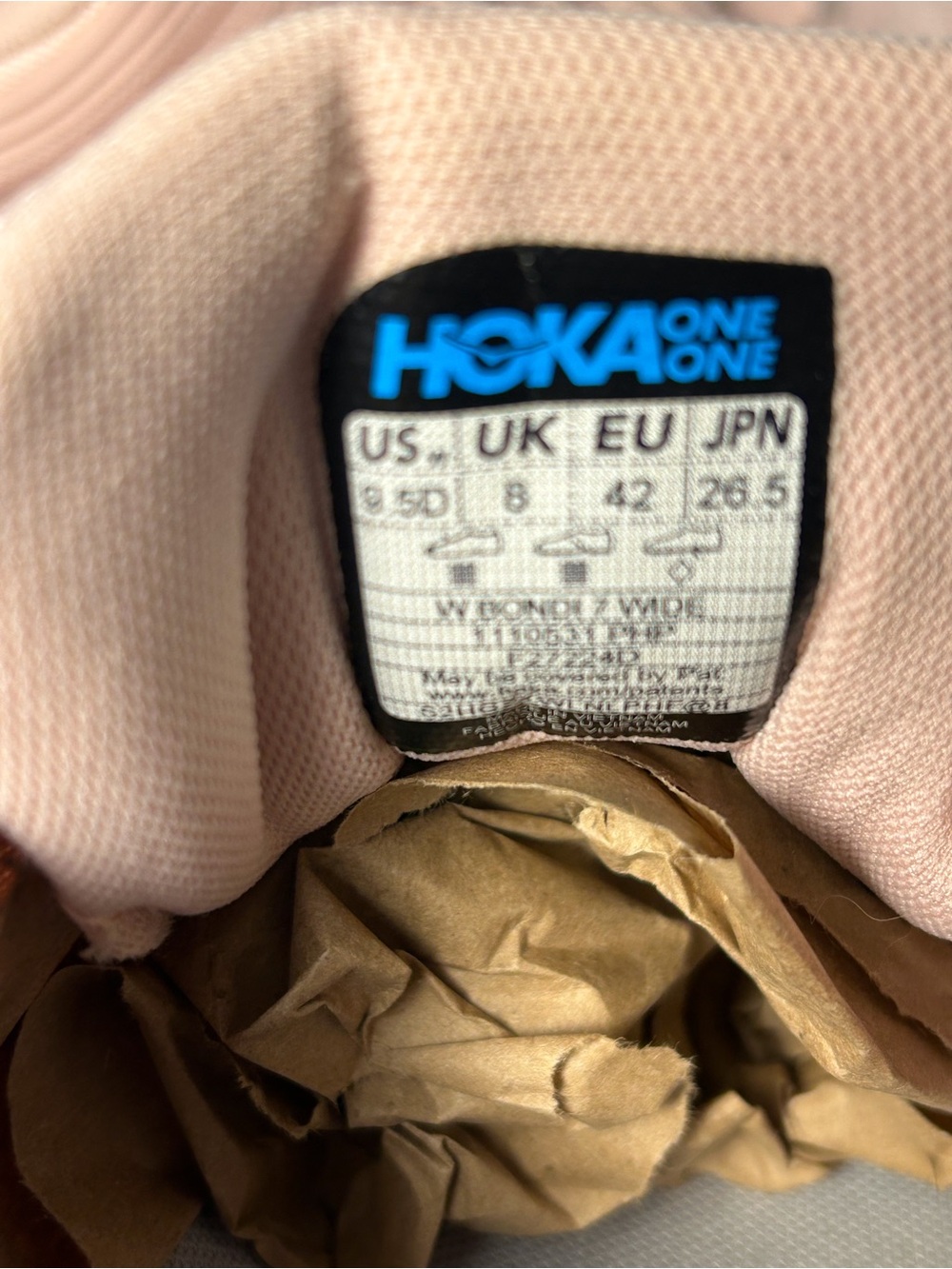 Hoka One Bondi 7 Shoes Blush Pink Women’s 9.5 Wide Athletic Running Active Wear - Picture 6 of 9